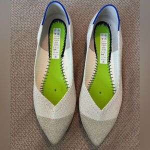 Rothy's White and Silver Shimmer Flats